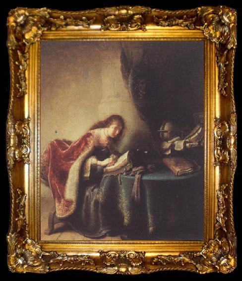 framed  Isack jouderville Minerva in her Study (mk33), ta009-2